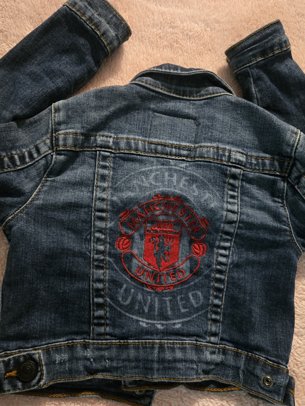 Kids' Denim Jacket - Blue with Red Embroidery